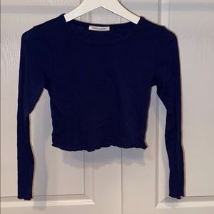 Navy long sleeve crop